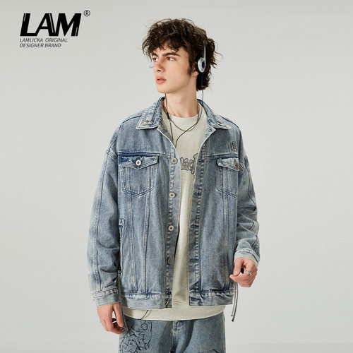 LAMLICKA潮牌痞帅牛仔外套