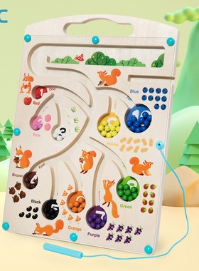 儿童磁性迷宫走珠益智玩具颜色分类逻辑思维训练早教精细动作