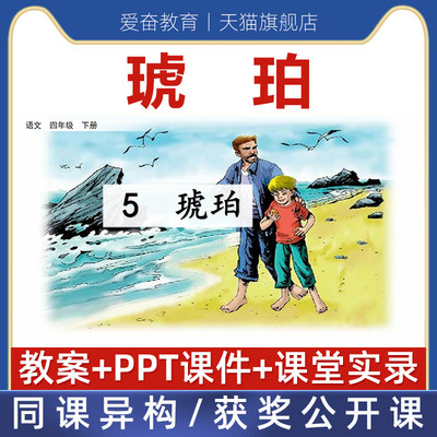 小学语文四年级下册琥珀优质公开课课件ppt核心素养教案教学设计