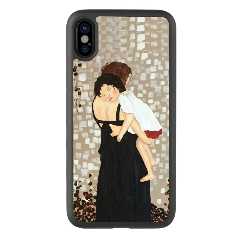 7p妈妈抱小孩油画适用于iphone11121314promax保护壳苹果xs防摔xr