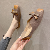 2025年新款 子 女秋鞋 百搭方头软底平底豆豆鞋 女平跟一脚蹬孕妇单鞋