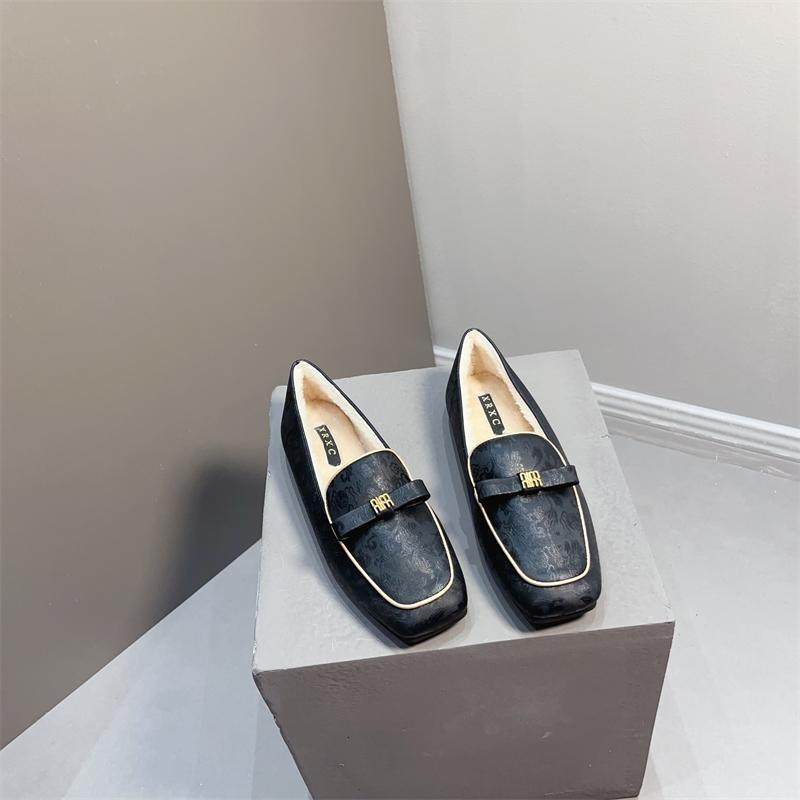 时尚保暖加绒乐福鞋女单鞋2025年秋冬季百搭新中式国风毛毛豆豆鞋,女鞋,乐福鞋（豆豆鞋）,淘宝优惠券,粉丝福利购,淘宝优惠卷