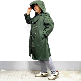 正品双排扣橄榄绿风雨衣老款风衣英伦风连帽复古外套