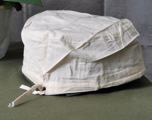 炊事圆帽医生帽护士帽子实验帽本白色帽卫生帽本白纯棉布工作帽