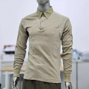 老式带领针织长袖衬衫保暖内衣士棉毛衫打底衫透气吸汗浅绿