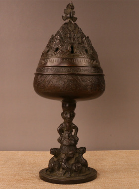 香炉礼品厂家可定制代工香薰炉铜居室老仿古铜博山炉摆件