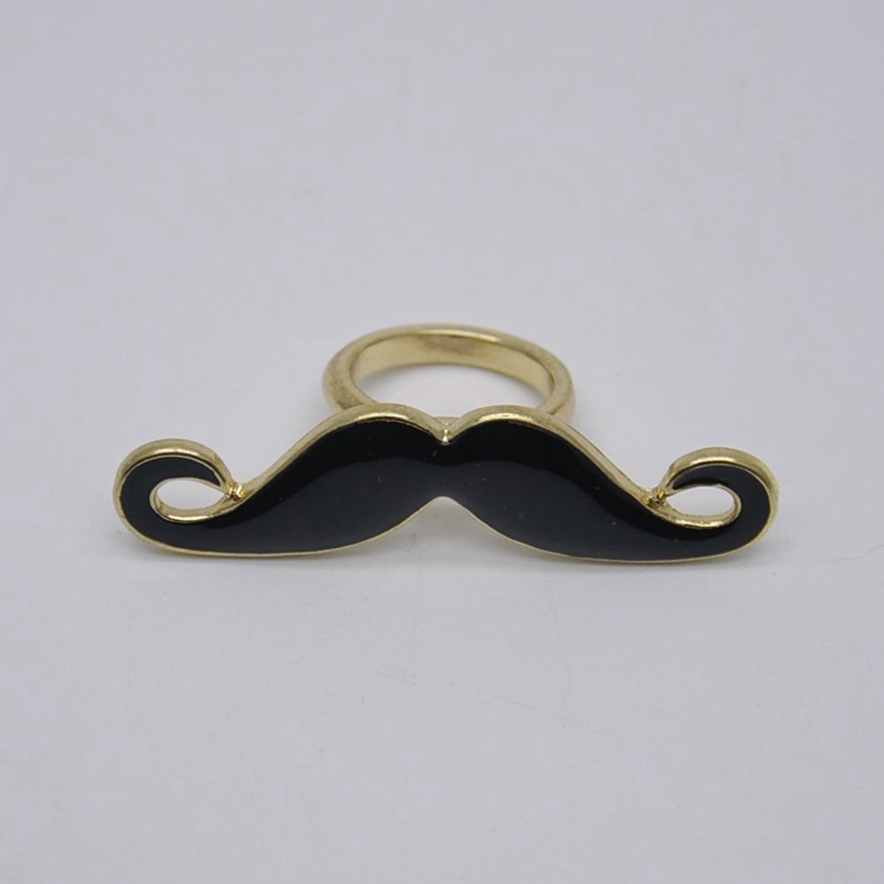 Edge Up Your Look: Korean Black Enamel Dripping Gold Ring - Product image 3