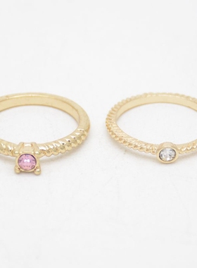 斜纹金色戒指气质百搭韩版简约