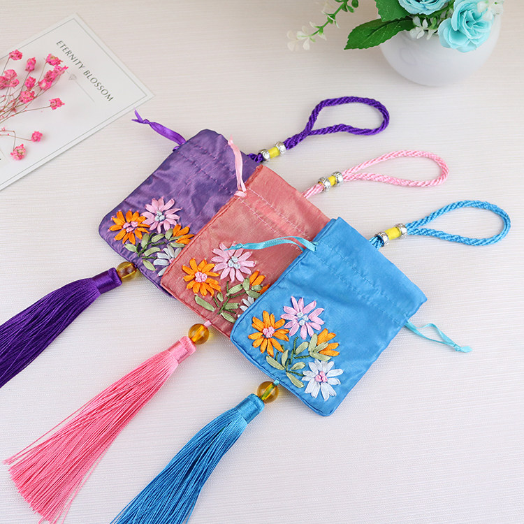端午节空袋子 香包香囊 驱蚊除湿香包薰衣草丝带绣花汽车挂件香包