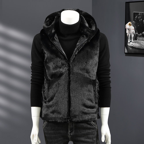 2201马甲仿皮草保暖马夹休闲水貂