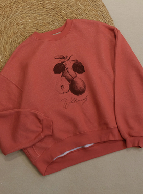 出厂拆标 可爱印花68棉混内侧毛圈拉毛 女蝙蝠袖拼接卫衣 春秋