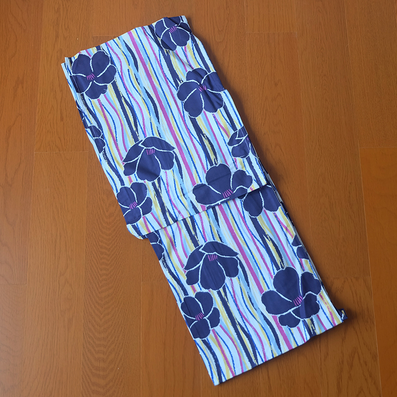 出日本yukata夏季全棉浴衣和服浴衣单品烟花会怀旧插绘曲线花花