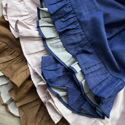 进口双层竹节布睡裙简约半袖