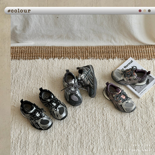 儿童韩版软底透气老爹鞋新款秋季男童时装休闲运动鞋女童慢跑鞋潮