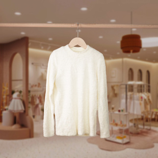 女童毛衣秋冬款针织衫中大童时髦上衣女孩毛衣蕾丝花边领加绒打底