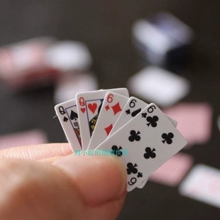 小布娃娃屋配件 抖音快手同款迷你扑克牌 小孩玩具 场景拍摄道具