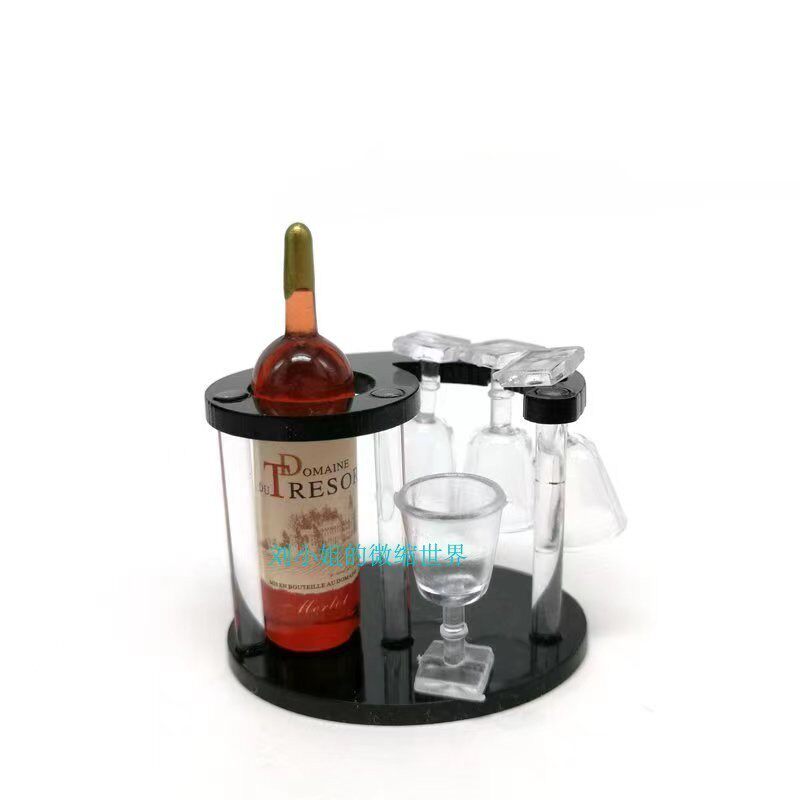 娃娃屋配件 微缩模型 酒吧场景拍摄道具仿真迷你酒架酒瓶酒杯模型
