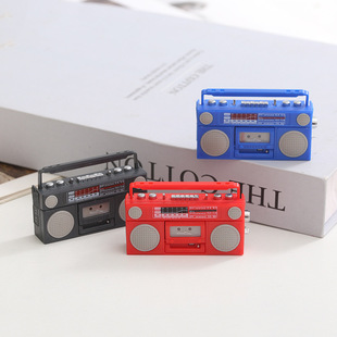 1:12娃娃屋迷你仿真复古收音机录音机食玩场景模型拍摄道具摆件