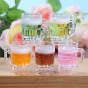 迷你玩具 树脂仿真扎啤杯 diy小酒杯配件 小孩过家家玩具大号杯子
