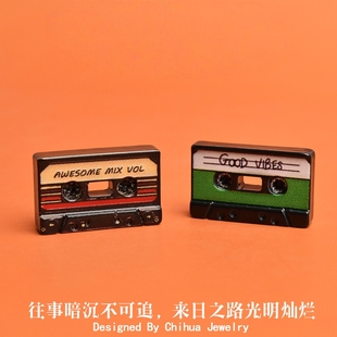 YQT怀旧歌曲磁带微缩食玩桌面复古摆件音乐场景diy配件冰箱贴配饰