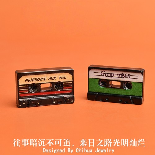YQT怀旧歌曲磁带微缩食玩桌面复古摆件音乐场景diy配件冰箱贴配饰