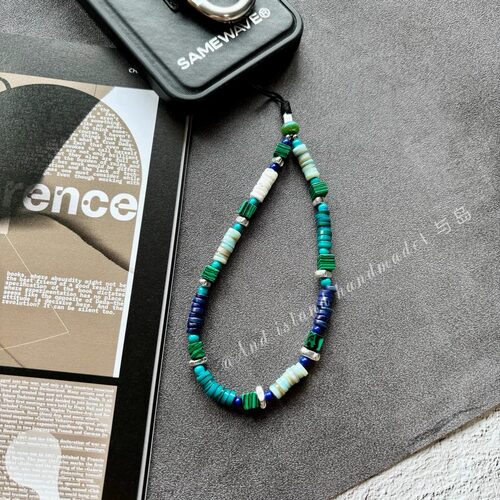 质感再入荷 彩色天然贝壳链  与岛设计小众原创手机链手机挂绳