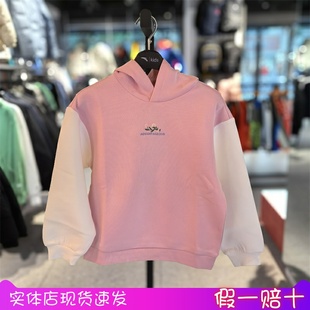 安踏儿童装 卫衣362416742 2024春秋女大童针织连帽套头衫