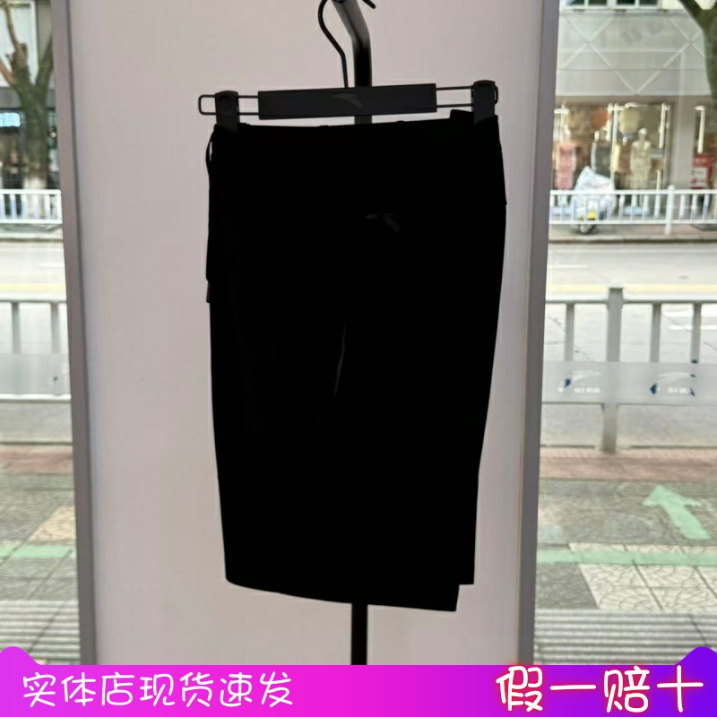 安踏短裤男2025夏季新款黑色梭织运动裤宽松透气五分裤152537304