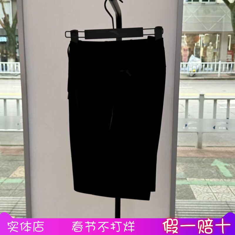 安踏短裤男2025夏季新款黑色梭织运动裤宽松透气五分裤152537304