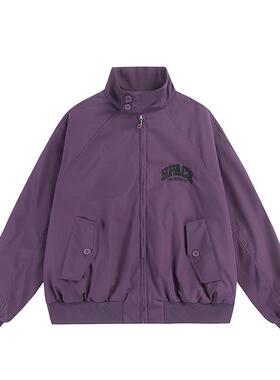 MAOQIAOYI 2025春季新款休闲字母刺绣立领棒球夹克街头百搭飞行衣