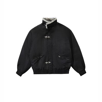 EPICURUS 冬季复古美式棉内胆飞机扣设计立领夹克座山雕棉服外套