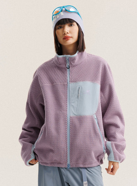 BLACK ARMADA 秋冬户外撞色立领摇粒绒宽松廓形保暖内胆情侣夹克