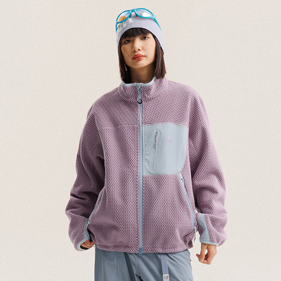 BLACK ARMADA 秋冬户外撞色立领摇粒绒宽松廓形保暖内胆情侣夹克