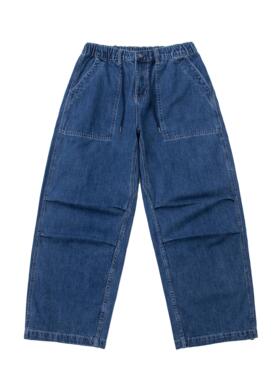 REKNAT 春秋美式水洗做旧伞兵牛仔裤复古多口袋抽绳宽松休闲长裤