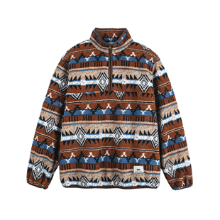 DEVILRAY 秋季宽松立领羊羔毛休闲百搭夹克名族风半拉链情侣上衣