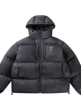 TAELE PLUS 美式复古加厚连帽面包服冬季新款轻量化情侣宽松外套