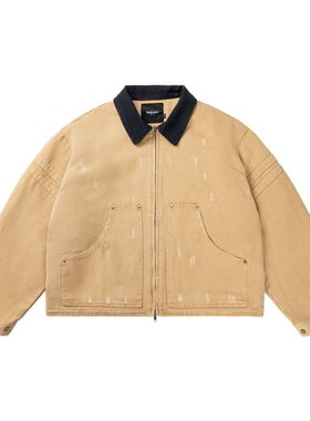 EPICURUS 加棉版小众设计翻领复古废土风做旧破坏大口袋廓形夹克