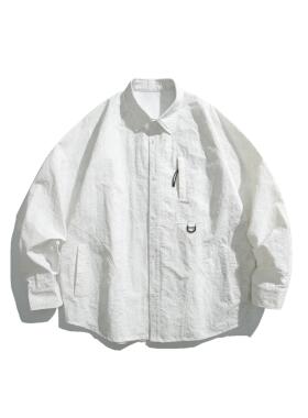 UNDREST 春季新款机能风褶皱设计感工装衬衫痞帅做旧宽松休闲外套