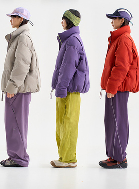 BLACK ARMADA 冬季短款面包型羽绒服街头潮流甜酷风简约时尚外套