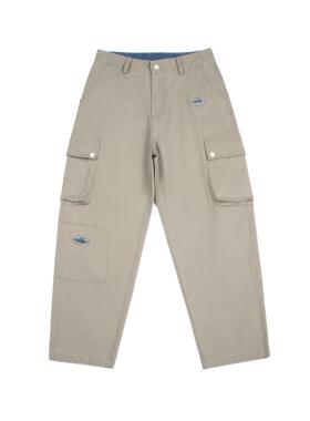 WHSDDY3 秋季日系复古重磅工装直筒休闲裤多口袋补丁高街阔腿裤