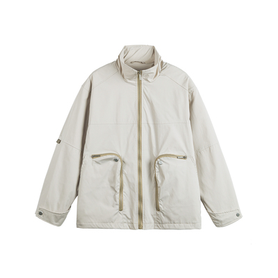 DEVILRAY 秋季街头立领大口袋休闲运动工装外套美式复古宽松夹克