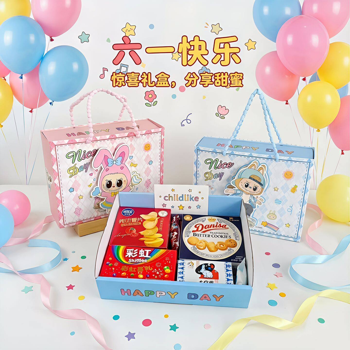 61六一儿童节送礼物幼儿园小朋友大袋零食伴手礼包礼品盒套餐礼盒