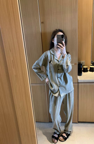 METWO韩系卡通条纹米奇睡衣女2025春夏新款家居服套装8751