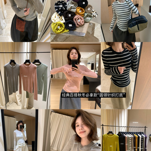 一勺甜Hers-秋上新人生打底衫多色基础百搭圆领打底针织衫67005