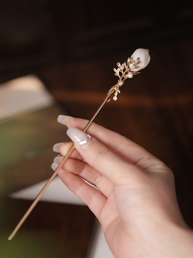 陌上芊古风珍珠流苏簪子复古发饰