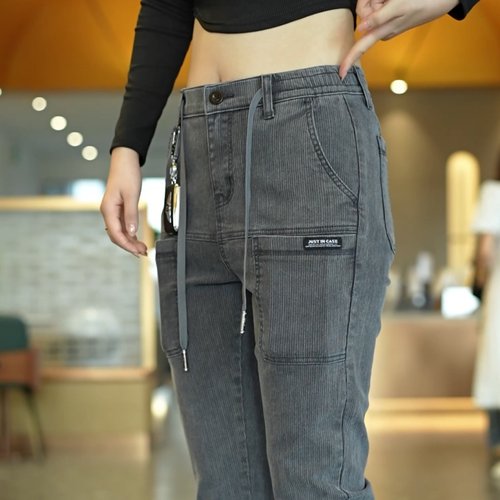 长裤六兜口袋直筒休闲裤宽松