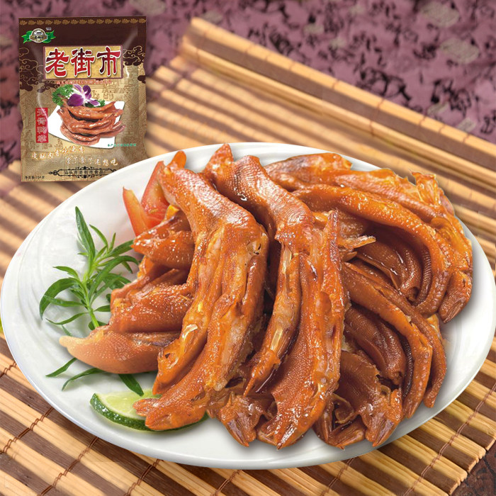 老街市卤味脱骨鸭掌无骨五香鸭脚潮汕特产去骨鸭爪休闲酒料食品