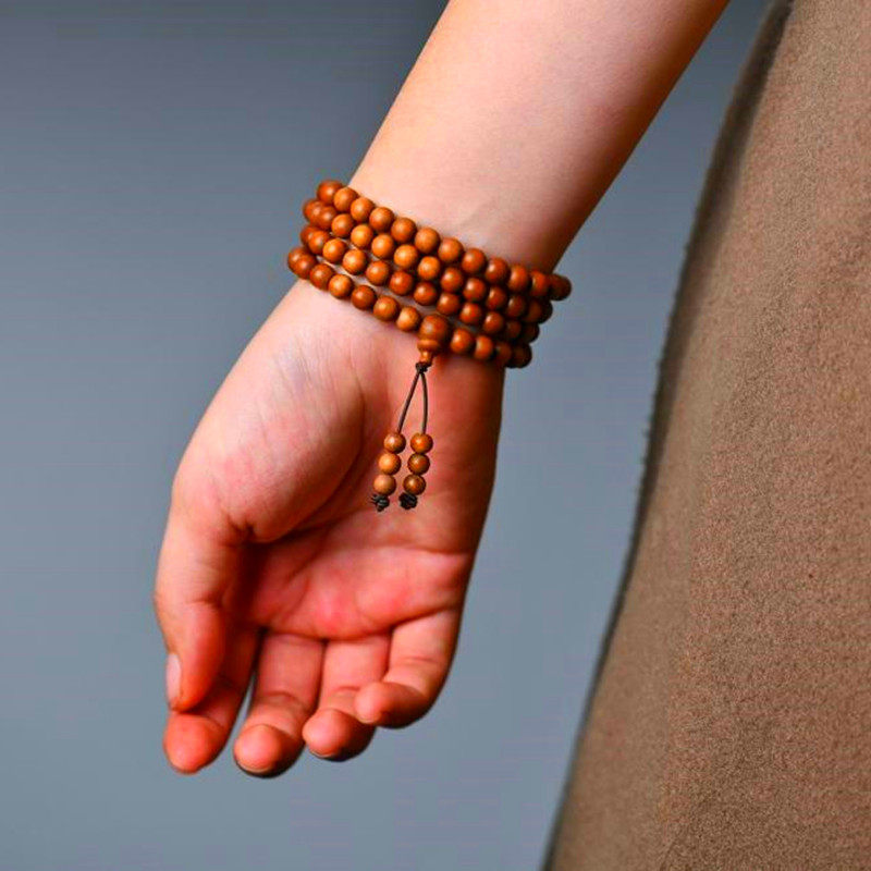 老山檀香手串男20沉水老料红黑肉沉香手串紫檀木情侣手链佛珠文玩