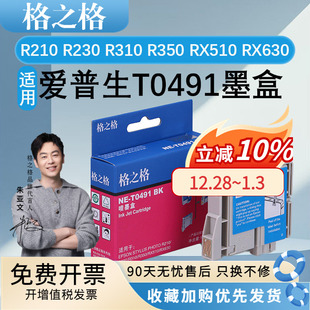 PHOTO R350墨盒RX510 210 R310 RX630彩色喷墨打印机墨盒爱普森 R230 格之格T0491墨盒适用EPSON爱普生STYLUS