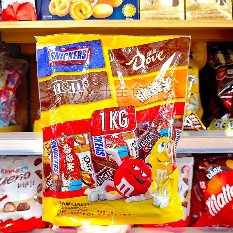 玛氏缤纷乐享混合巧克力1kg德芙士力架脆香米M巧克力豆家庭装零食